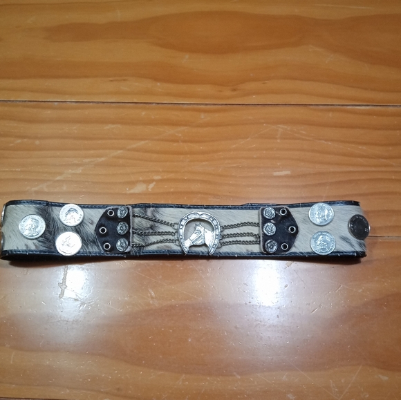 Vintage Western Style Belt with Coin Accents